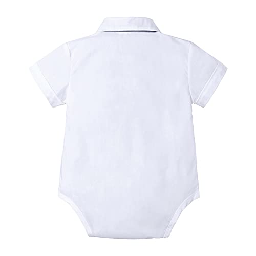 Macacão infantil recém-nascido para meninos e verão roupas para cavalheiros manga curta gravata borb