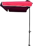 Sombrilla rectangular para exteriores, media sombrilla cuadrada con manivela, sombrilla para jardín, balcón, tienda de campaña