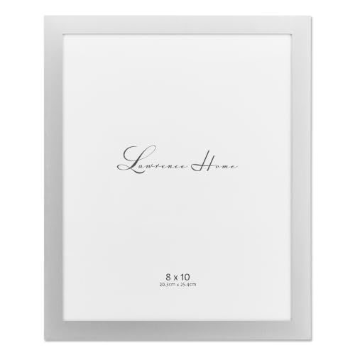Lawrence 230180 8-Inch x 10-Inch Metal Brushed Silver Picture Frame