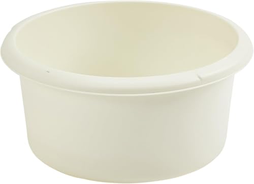 27cm Round Washing Up Bowl Cream High Grade Circular Round Wash Tub 4ltr Capacity Basin Mixing Bowls Washing Bowl Tidy Organizer Pack of 1.