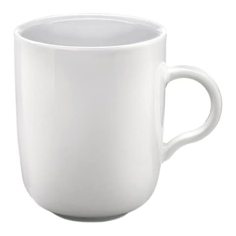 KAHLA P506195 Porcelain Mugs, Set of 2, Coffee Cup for Tea, Hot Chocolate & Cold Drinks, Dishwasher and Microwave Safe, Stackable Design for Easy Storage, White Cover