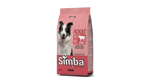 MONGE-SIMBA Cane Crocchette con Manzo | alimento secco completo per cani adulti di tutte le taglie, altamente digeribile, Made in Italy, monoproteico, 1 confezione da 20kg.
