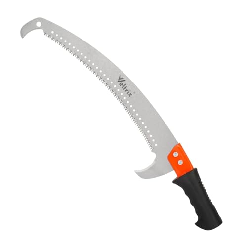 Image of Veltrix Pruning Gardening Saw | Sharp Blade Hand Saw for Tree, Branch & Wood Cutting | Lightweight, Durable Tool for Camping & Outdoor Use (Double Hook 23inch)