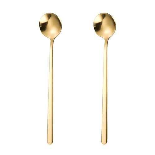 2 Pcs Coffee Spoons Set 5.12in Mini Coffee Spoons Stainless Steel Espresso Spoon Mini Teaspoons for Coffee Sugar Dessert Cake Ice Cream Soup
