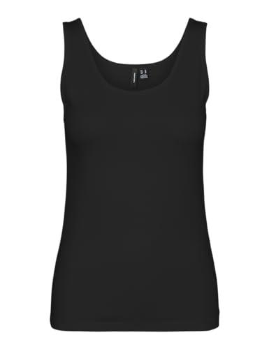 VERO MODA Damen Vmlulu Uu Tank Top JRS Ga Noos, Black, X-Small