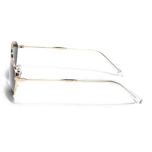 Image of Voyage Oval Polarized Sunglasses for Men & Women (Black Lens | Grey Frame - MG7625)