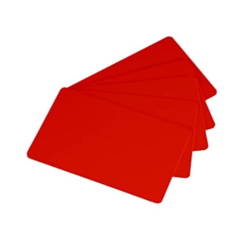 Image of Pack of 100 Red CR80 PVC Cards | 30 mil by easyIDea