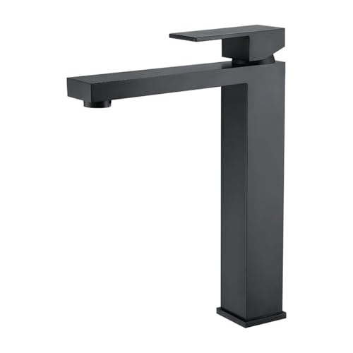 Grifo de lavabo alto negro soluciona salpicaduras 2