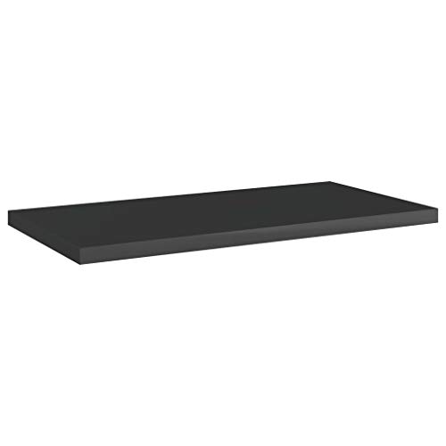 Bookshelf Boards 4 Pcs,No Hardware For Installation,Floating Shelf Wall Mounted Replacement,Wall Shelf Display Wall Storage Shelf,Partition,Replace Plank,High Gloss Black 15.7"X7.9"X0.6" Chipboard #TOP1