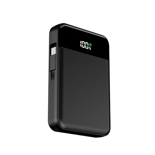 Hiluckey Batería Externa Power Bank - 10000mAh 20W Magnético Powerbank Carga Rapida, Inalámbrico Cargador Portátil con Pantalla LED y Cable Integrado USB-C para Phone 16/15/14/13/12/Pro MAX Series