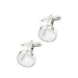 Baluue Gemelos Ovalados para Camisa de Hombre Concha Natural y Cobre, Decoración Elegante y Fácil de Usar para Camisas de Gasa y Vestir