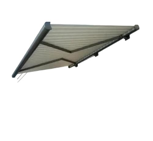 Automatic Awning Outdoor Cassette Foldable Sun Shades Electric Retractable for Restaurant Garden Buildings(WHITE)