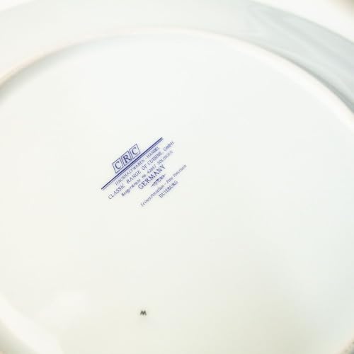 FranquiHOgar Assiettes de présentation plates en porcelaine blanche (6 pièces) Duisburg, 30 cm, bleu cobalt et tranchant doré – vue 6