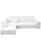 TAOCOCO Sectional Couch Covers 2pcs L-Shaped Sofa Covers Softness Furniture Slipcovers with 2pcs Pil