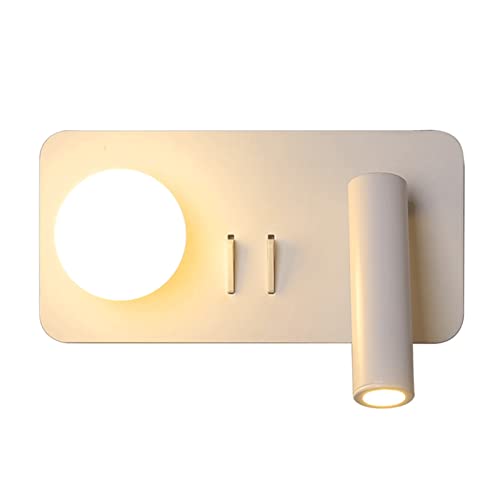 KKXXYQFC Aplique de Pared Accesorios de iluminación de Pared Foco de Pared Regulable Moderno LED, luz de Pared de Lectura Nocturna con retroiluminación, Apliques Ajustables de 360 ​​° Lámparas con