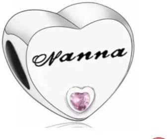 CWOne Designs Family Love Heart Charm Beads - Authentic S925 Sterling Silver Love Heart Family Collection Charms with Cubic Zirconia Charms & Gift Pouch