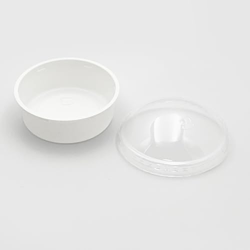 BAKEQ 日本製 オーブン レンジ対応 蓋付き 220度 耐熱 容器 25個セット 丸型 直径6.6cm 調理 テイクアウト マフィン カップケーキ 使い捨て ホワイト ベイクック