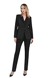 2 Piece Sets for Women Tuxedo Jumpsuit for Women for Wedding Party Daily, Black Suit