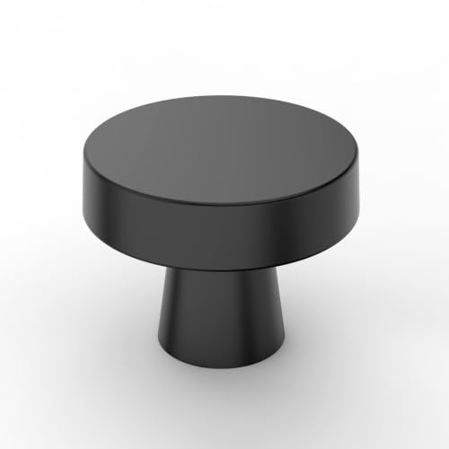 Image of Asidrama 5 Pack Matte Black Cabinet Knobs Heavy-Duty Solid Kitchen Cabinet Pulls Drawer Black Hardware for Bathrooms Cabinets