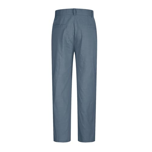 Finelylove PRIME BIG DEAL Cotton Linen Pants Men Straight Leg Pleated Work Dress Pants Relaxed Fit Casual Leisure Chino Trousers thumb #4