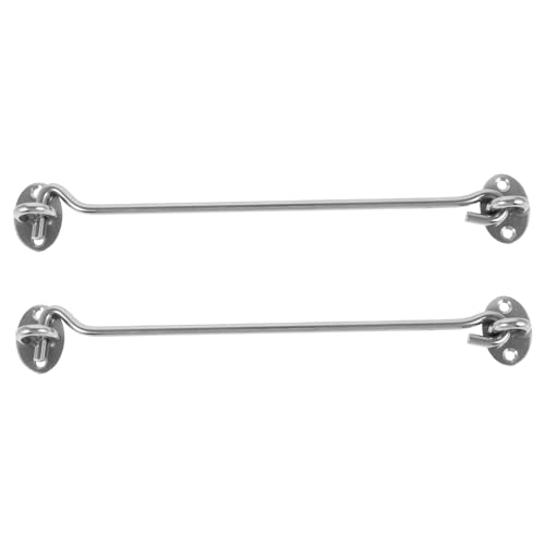 Lurrose 2個 ステンレス製ドアラッチフック 耐久性強化 引き戸対応 窓やバンドア用 多用途ゲートロック