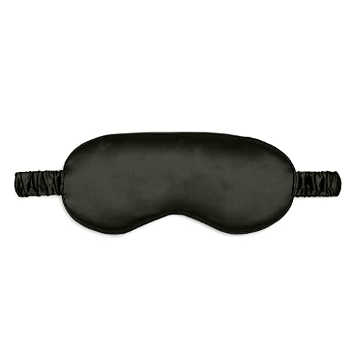 Mulberry Park - 100% Pure 22 Momme Silk Sleep Eye Mask - Smooth and Ultra Soft Comfortable Sleeping Mask with Silk Covered Strap, Blocks Light for Full Night's Sleep - Black