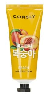 CONSLY_Peach Hand Essence Cream, Intensive Moisturizer for Dry and Dehydrated Hands, Lightweight Formula for Soft and Smooth Skin