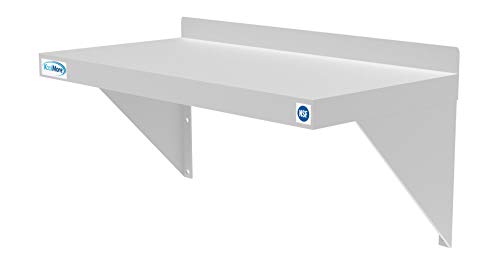 Image of KoolMore NSF Stainless Steel Wall Mount Shelf - Industrial Grade Metal Shelving for Commercial Restaurant Kitchens 12 x 24