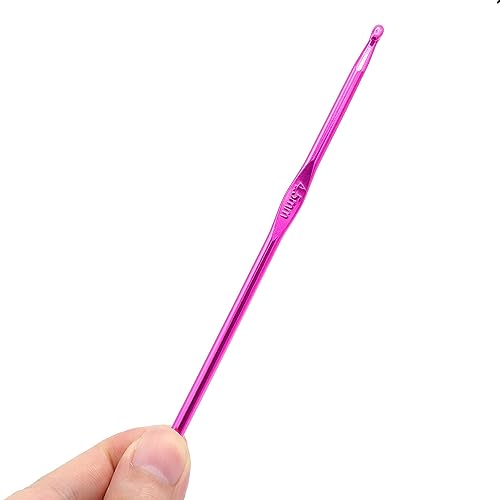 Image of 6Pcs 4.5mm Aluminum Crochet Hook Knitting Needles US Size 7 for DIY Yarn Craft,Nice Gift for Women Adults Kids Children Beginners (Purple)