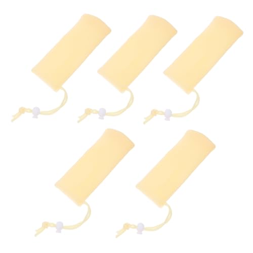 EXAOMBLE 5個 石鹸発泡ポーチ 泡石鹸 トラベルソープ メッシュバッグ 石鹸供給 シャンプーバーポーチ 固形石鹸ポーチ 石鹸袋 ポケット 石鹸バッグの収納 Pe Beige