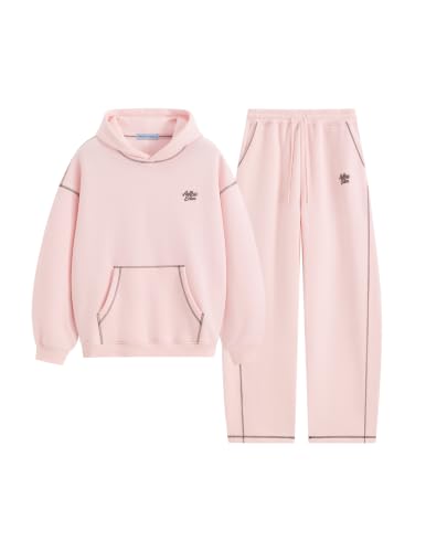 Image of Aelfric Eden Sweatsuits Women 2 Piece Outfit Fall Fleece Tracksuit Matching Oversized Hoodies Baggy Sweatpants Set