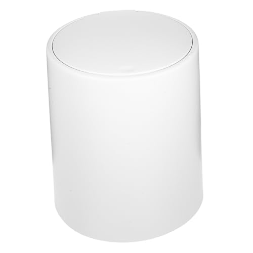 Caneca de basura moderna rectangular con tapa blanca miniatura 1