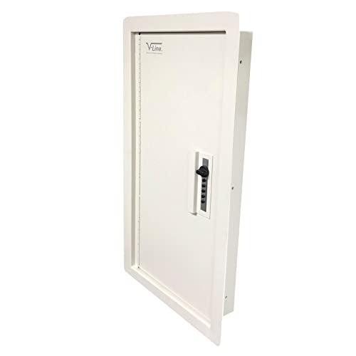 V-Line Quick Vault XL Locking Storage for Guns & Valuables, Ivory durable textured powder coat, 14" W x 28"H x 4" D