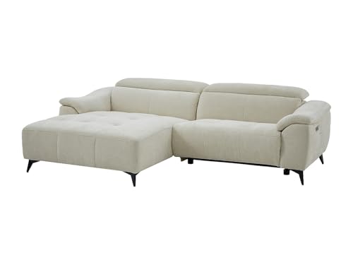 Vente-unique CLIMOTA — canapé d'angle gauche relax électrique, système zéro wall, 266 × 176 cm