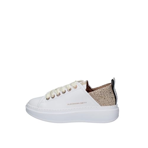 ALEXANDER SMITH Wembley Woman White Gold : baskets en cuir de luxe
