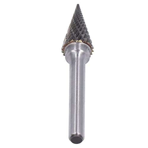 Halearo Fresa de Archivo Rotativa Duradera, 2 Cortes en Forma de Cono Puntiagudo, Broca YG8 de Carburo MX1225, 1 ud.