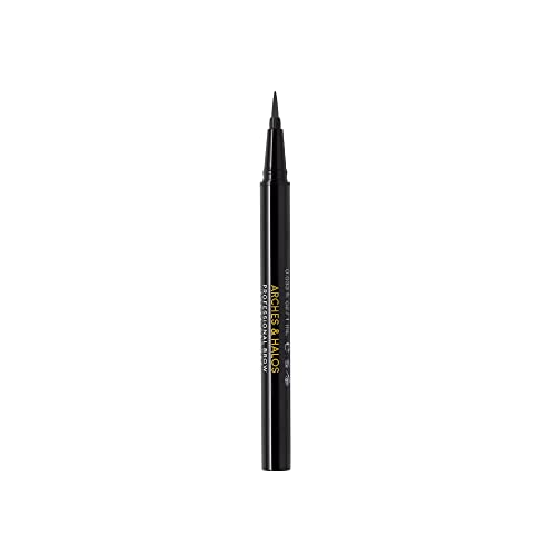 Arches and Halos Fine Bristle Tip Pen - Eyebrow Pencils for Women - Vegan Brow Pencil - Smudge-Proof, Buildable Formula - Charcoal - 0.02 oz