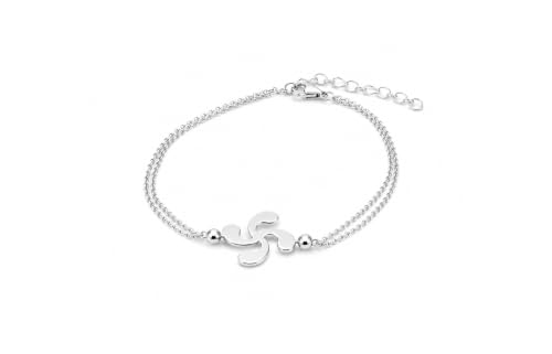 Bracelet en argent Lauburu avec double chaîne pour le quotidien