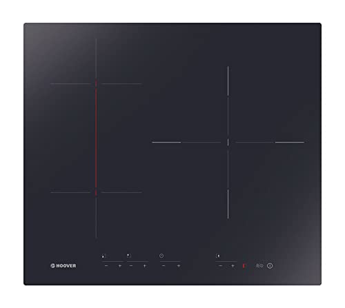 Hoover H-HOB 500 INDUCTION H634DB3TP/G3, plaque à induction Flex, 3 zones, zone flex, biseautée, largeur 59 cm, Booster, 7100 W, contrôle indépendant,...