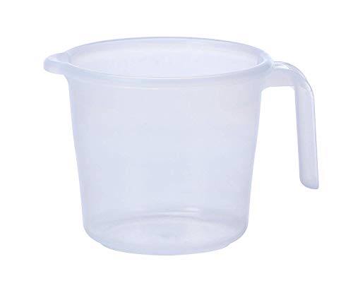 Image of Kuber Industries 2 Pieces Unbreakable Virgin Plastic Bathroom Bucket with Lid with Mug Combo Transparent, (1 Pc 18 LTR Bucket with Lid & 1 Pc 2 LTR Mug)-KUBMART839