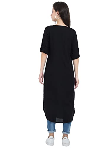 Image of Women's Rayon Solid Long-Length Kurti
