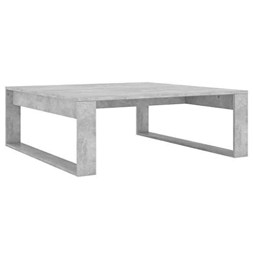 Canditree Modern Square Coffee Table, Living Room Table 100x100x35 cm (Concrete Grey)