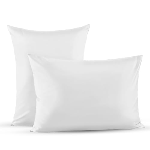 Superity Linen Pillow Cases Standard Size - Soft and Breatheable Cotton White Pillow Cases Set of 2 with Envelope Enclosure. Pillow Covers are 20 x 26. Protect Pillow and Enhance Bedroom Appearance.