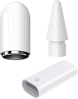 ILamourCar Magnetic Cap and Charging Adapter Accessories Set for Apple Pencil 1st Generation(White)