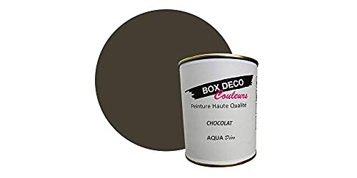 BOX DECO COLORES Pintura de pared acrílica con aspecto mate Aqua Deco - 750 ml, marrón Chocolate