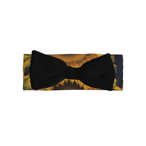 Baby Bow Headband Golden Sunflower Printing Soft, Skin-Friendly For Newborns 0-6 Months, For Baby Girls