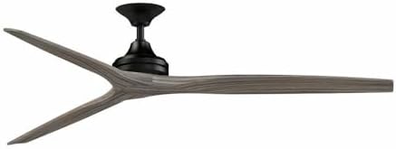Fanimation Spitfire 3 Blade Ceiling Fan 19.42 Inch Tall and 72 Inch Wide with Black Finish and Weathered Wood Blades