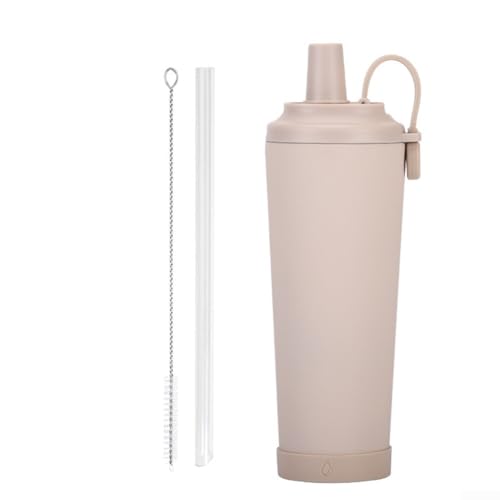 Taza de agua aislada, 830 ml con agarre magnético, diseñada para evitar fugas (beige)