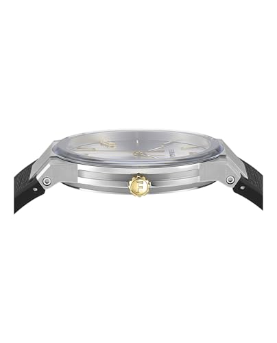 Ferragamo Ferragamo Infinity Sapphire Collection Luxury Mens Watch Timepieces with a Black Strap Featuring a Stainless Steel Case and a Silver Dial2