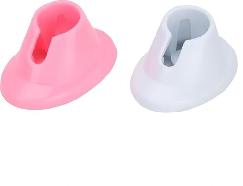 2Pcs Soft Rubber Nail Polish Bottle Holder - Anti-Spill Nail Art Organizer & Display - Salon Professional Manicure Tools (Pink,White)
